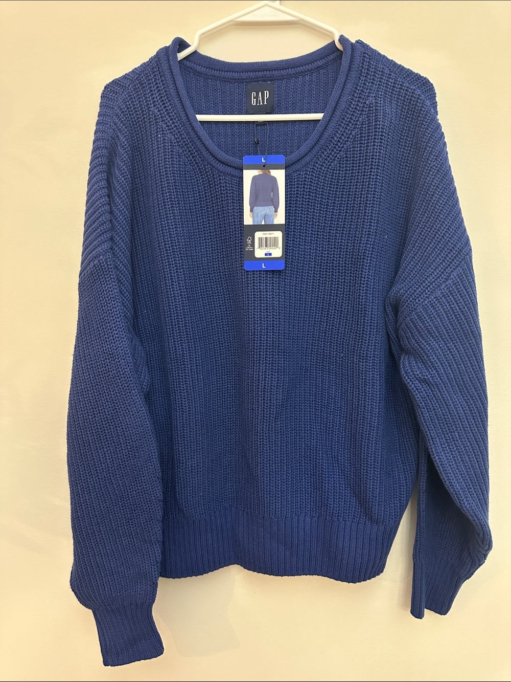 GAP Women's Royal Blue Knit Crewneck Sweatshirt